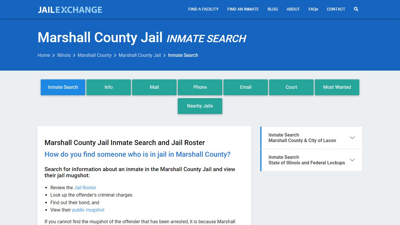 Inmate Search: Roster & Mugshots - Marshall County Jail, IL